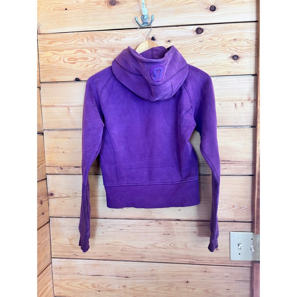 Scuba Hoodie Full Zip Women Small Purple Cotton Fleece Sweatshirt Lululemon - Picture 3 of 8